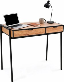Nowoczesne biurko loftowe dąb craft czarny H4-S67