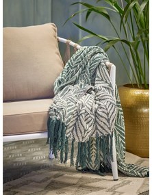 Zielono-beżowy koc z bawełny z recyklingu 130x160 cm Ugento – Bloomingville