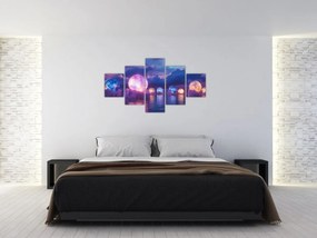 Obraz - Planety na wodzie (125x70 cm)