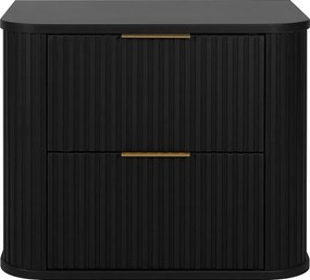 Szafka łazienkowa, matowa czerń, złoty uchwyt, 41,5 x 60 x 51,7 cm