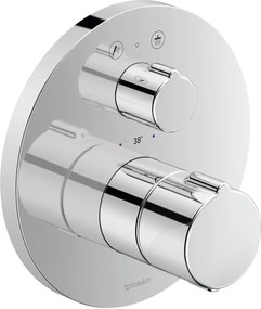 Termostat prysznicowy podtynkowy Duravit C.1Mosiądz - Chrom - 2 tryby wylewki - Ø 17 cm