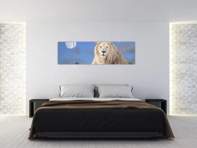 Obraz - Biały lew (170x50 cm)