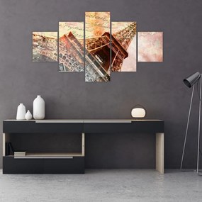 Obraz - Wieża Eiffla w stylu vintage (125x70 cm)