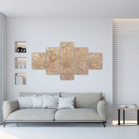 Obraz - Rysowane kwiaty (125x70 cm)