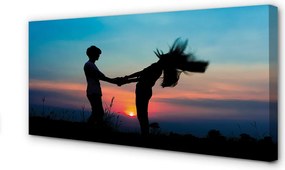 Fotoobraz na płótnie Ludzie na Tle Zachodu Nieba