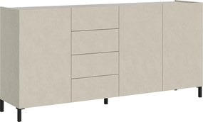 Komoda 3-drzwiowa z 4 szufladami Solaria 174x40x84 cm, biały połysk