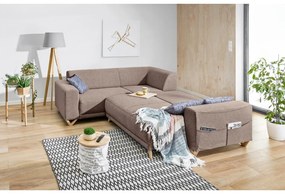 Brązowy rozkładany/ze schowkiem narożnik (lewostronny/w kształcie litery L) Classy Sophie – Miuform