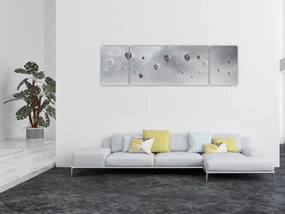 Obraz - Balony nad ceglaną ścianą (170x50 cm)