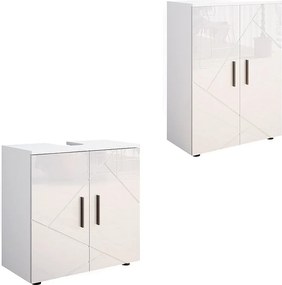 Zestaw mebli łazienkowych biały wysoki połysk 60x30x81 irma