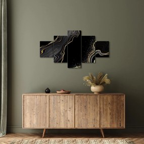 Obraz - Czarno - złoty marmur (125x70 cm)