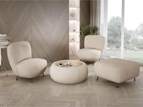 Fotel LUIS skandynawski wolnostojący na metalowych nogach w tkaninie NOW OR NEVER 06