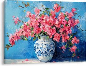 Obraz - Wazon z różowymi kwiatami (70x50 cm)