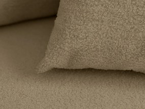 Rozkładana narożna sofa SMART BOUCLE 232x143 cm, ciemnobeżowa, uniwersalna