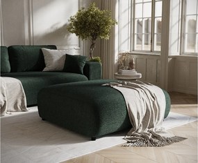 Puf w tkaninie szenilowej Zanzibar - 110x110 cm - ciemnozielony