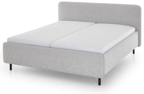 Jasnoszare tapicerowane łóżko dwuosobowe ze schowkiem ze stelażem 140x200 cm Primo – Meise Möbel