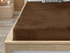 PrzytulneMieszkanie.pl Prześcieradło z mikropluszu SOFT 90x200 cm ciemny brąz