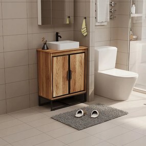 Szafka pod umywalkę łazienkowa jasny brąz 82cm