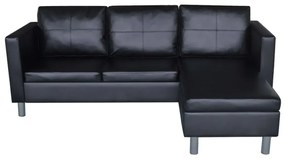 Czarna elegancka sofa 3-osobowa B4-B98
