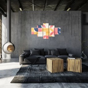 Obraz - Abstrakcja z wzorami retro (125x70 cm)