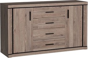 Komoda MALAGA 157 cm do Salonu Sypialni Brązowy