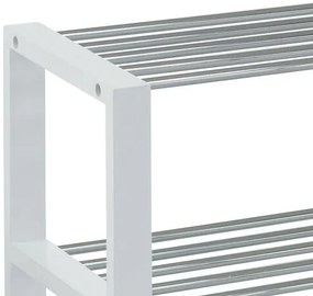 Półka na buty 3 piętra, biały, 80 x 30 x 50 cm, 3 piętra