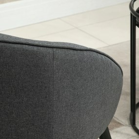 HOMCOM Krzesło do jadalni krzesło do salonu krzesło tapicerowane nowoczesny poliester drewno szary