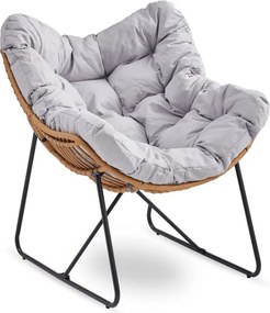 Fotel Wypoczynkowy Ogrodowy FIN na Płozach Szary Nowoczesny