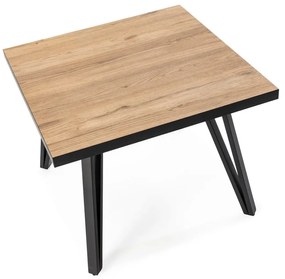 Czarny stolik z blatem w dekorze dębu 60x60 cm Sindi – Marckeric