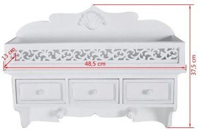 Biała tradycyjna półka ścienna z wieszakiem B9-E24