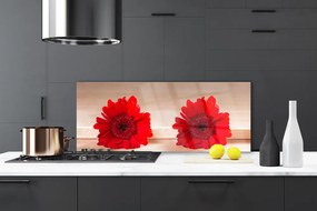 Panel Szklany do Kuchni Wyrazisty Motyw Kwiatowy