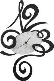 Czarny zegar ścienny Robin, Ø45 cm, wykonany ze stali, minimalistyczny i cichy design do domu i biura, wyprodukowany we Włoszech