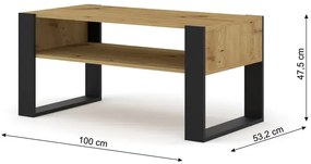 Prostokątna Ława Dąb Artisan A4-P41