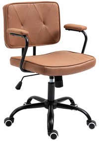 Vinsetto Fotel biurowy obrotowy z kółkami funkcja bujania ergonomiczny brązowy | Aosom PL