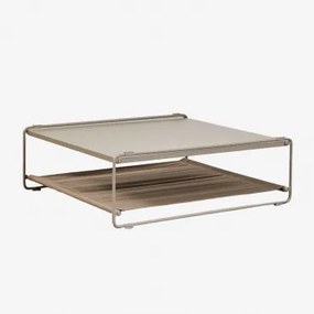 Stolik Pomocniczy Do Ogrodu, Który Można Przekształcić W Pufę, Wykonany Ze Stali Amaro Kremowa Tapioca - Mokka Brąz - Sklum