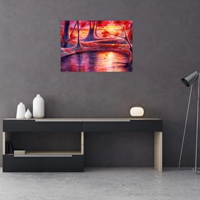 Obraz na szkle magicznego lasu (70x50 cm)