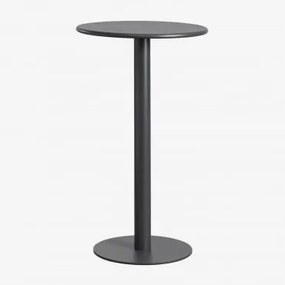 Wysoki Okrągły Stół Ogrodowy Ø60 Cm Z Żelaza Mizzi Grafitowa Szarość - Sklum