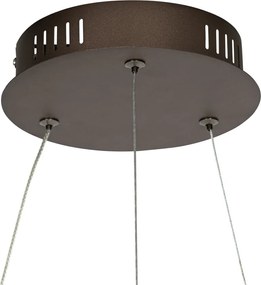 Designerska lampa wisząca brązowa 72 cm z wbudowaną diodą LED z 3-stopniowym ściemniaczem - Rowan