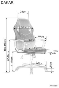 Fotel gamingowy DAKAR czarno/ czerwony SIGNAL