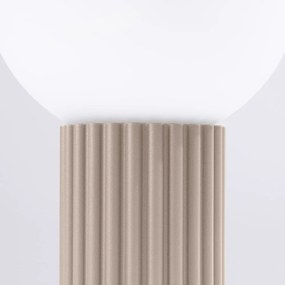 Szarobrązowa lampa stołowa ze szklanym kloszem (wysokość 19 cm) Orbital – Nice Lamps