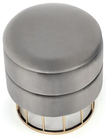 MINTY pufa ze schowkiem popielaty złoty chrom elegancka nowoczesna wygodna