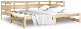 Łóżko rozsuwane z naturalnej sosny 2x(80x200) cm - Givefi 3X