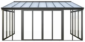 Weranda z aluminium i poliwęglanu odporna na UV - 15,8 m² - antracytowy - MATHILDA