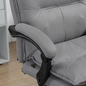 Vinsetto Fotel biurowy ergonomiczny z masażem i ogrzewaniem obrotowy z podnóżkiem regulacja wysokości szary 120 kg | Aosom PL
