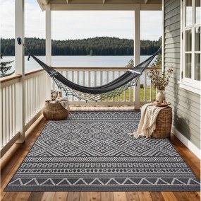 Dywan Zewnętrzny Wnętrze nowoczesny design - Antracyt - 80 x 150 cm - CALGARY