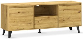 Minimalistyczna szafka pod telewizor z szufladą dąb artisan F8-S84