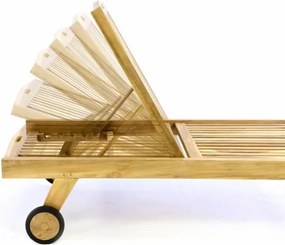 Składany leżak z  teakowego drewna DIVERO