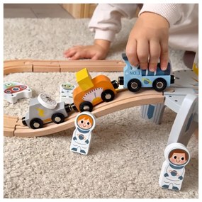 Tooky toy drewniana kolejka kosmiczna zestaw tory