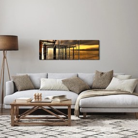 Obraz - Architektura nad wybrzeżem (z zegarem) (90x30 cm)