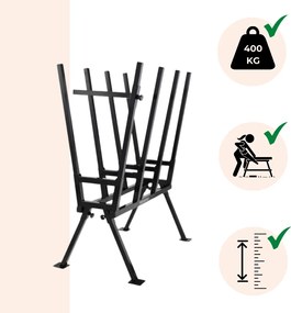 Kozioł do cięcia drewna AXEL, 77x50x105cm, czarna Gardebruk