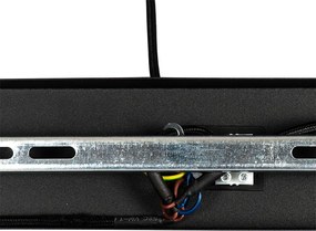 Lampa wisząca w stylu art deco czarna z przydymionym szkłem 3-światłowa - Pallon